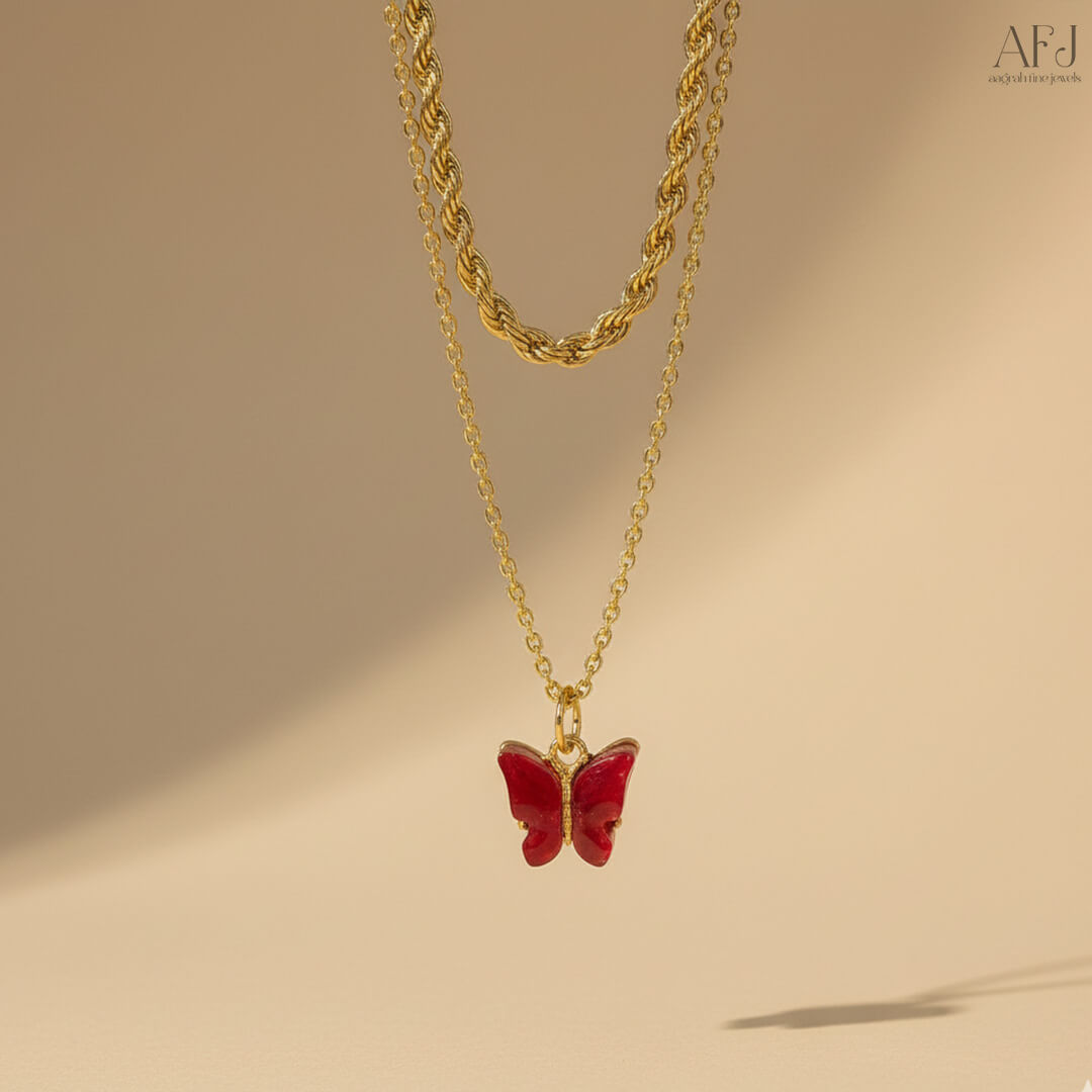 The Scarlet Butterfly Pendant Necklace