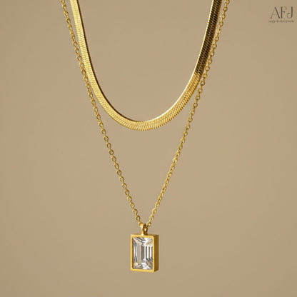 The Luxe White Emerald Layered Necklace