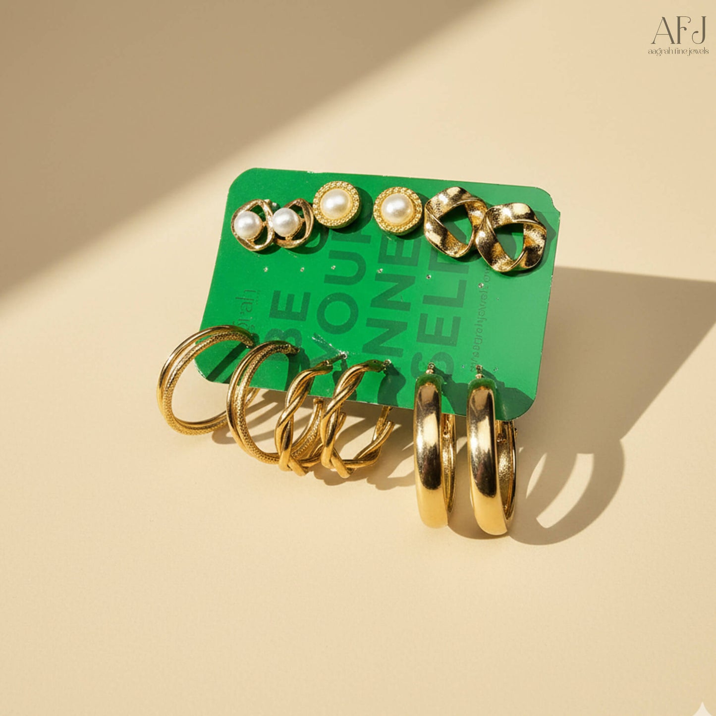 The Chic 6-Pair Gold Plated Earring Set