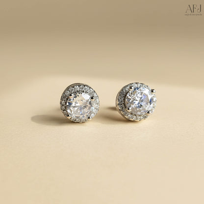 The Classic Round Halo Stud Earrings