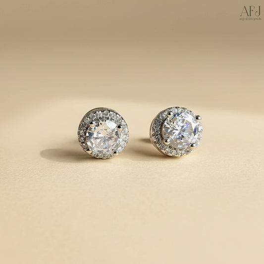 The Classic Round Halo Stud Earrings