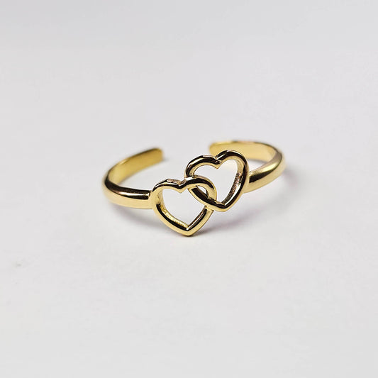 The Duo Heart Adjustable Ring