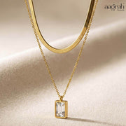 The Luxe White Emerald Layered Necklace
