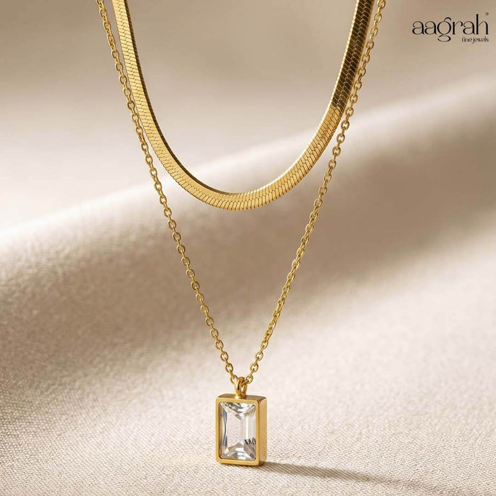 The Luxe White Emerald Layered Necklace