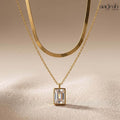 The Luxe White Emerald Layered Necklace