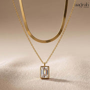 The Luxe White Emerald Layered Necklace