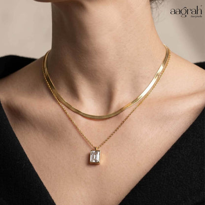 The Luxe White Emerald Layered Necklace