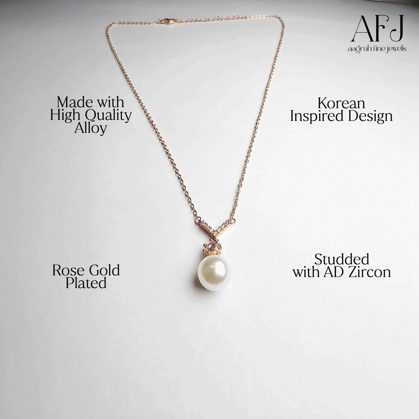The Rose Gold Pearl & Diamond Pendant