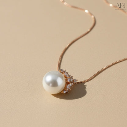 The Royal Pearl Crown Pendant Necklace