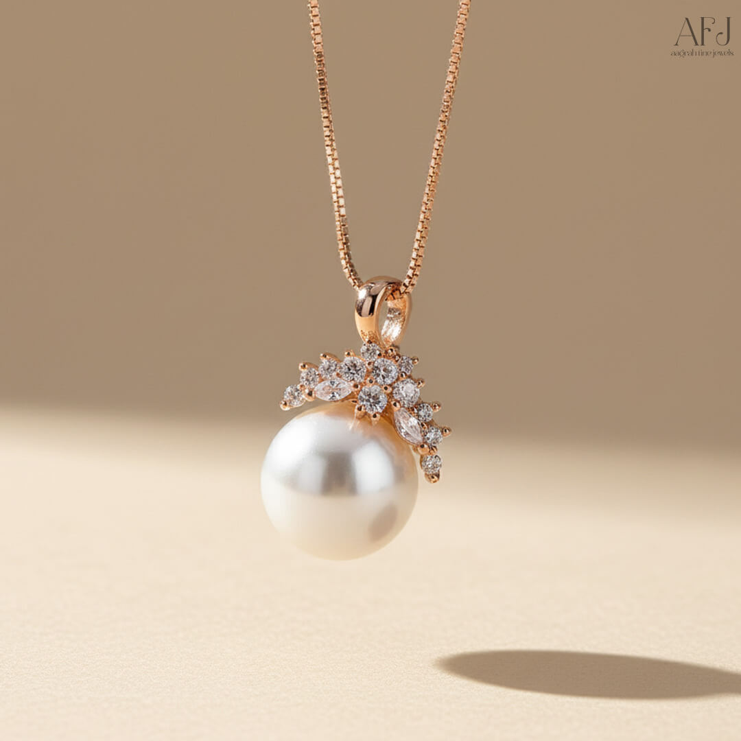 The Royal Pearl Crown Pendant Necklace