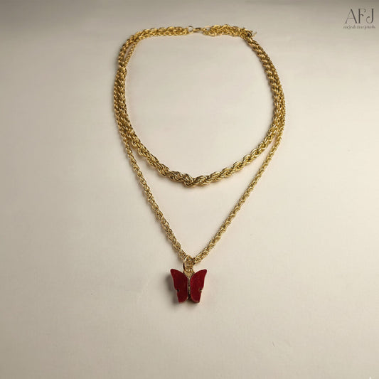 The Scarlet Butterfly Pendant Necklace