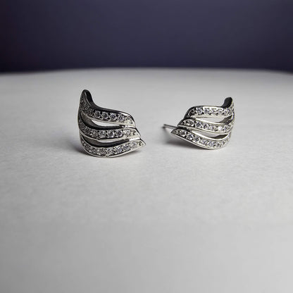 The Silver Wave Korean Stud Earrings