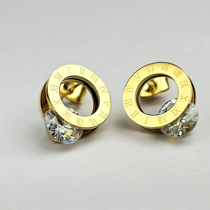 The Timeless Roman Numeral CZ Stud Earrings