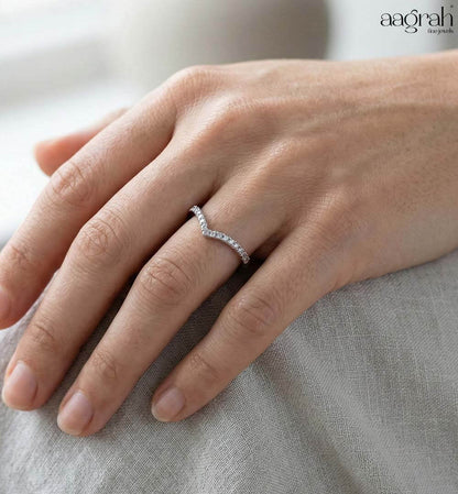 Celeste V-Shaped Korean Ring