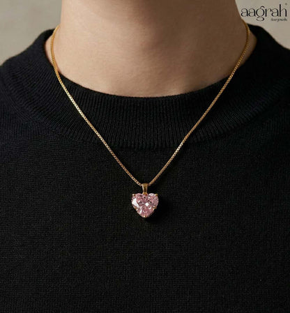 The Blush Heart Gold Pendant Necklace