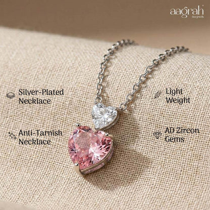 Blush Pink Heart Pendant Necklace