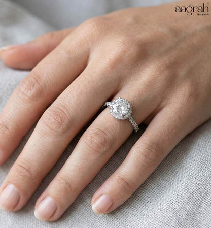 Celeste Halo Silver Ring