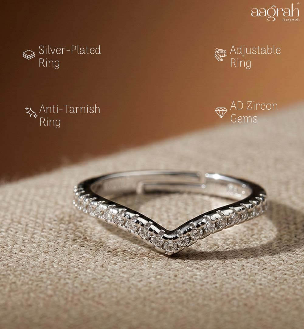Celeste V-Shaped Korean Ring