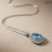 The Oceanic Teardrop Solitaire Pendant Necklace