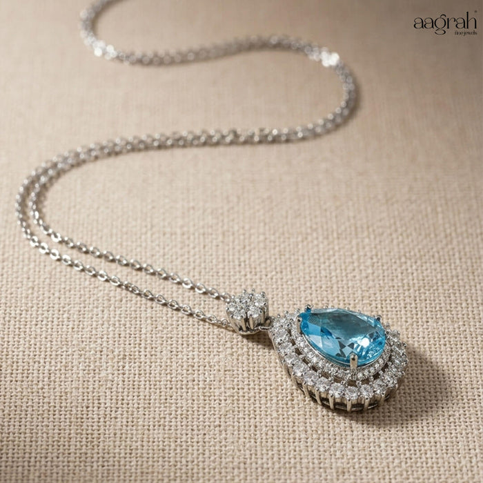 The Oceanic Teardrop Solitaire Pendant Necklace
