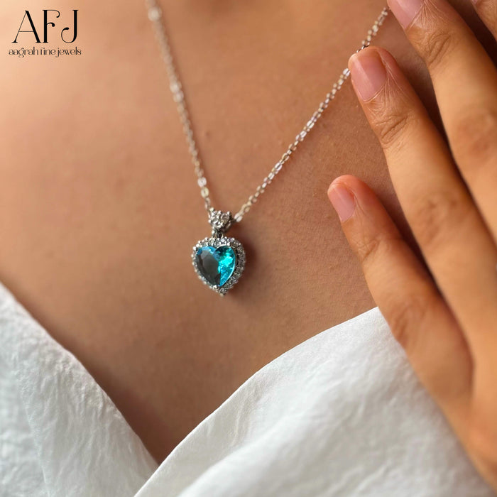 The Enchanted Blue Heart Pendant Necklace
