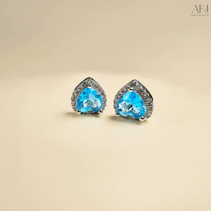 The Azure Heart Stud Earrings