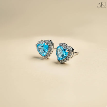 The Azure Heart Stud Earrings