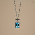 The Azure Solitaire Pendant Necklace