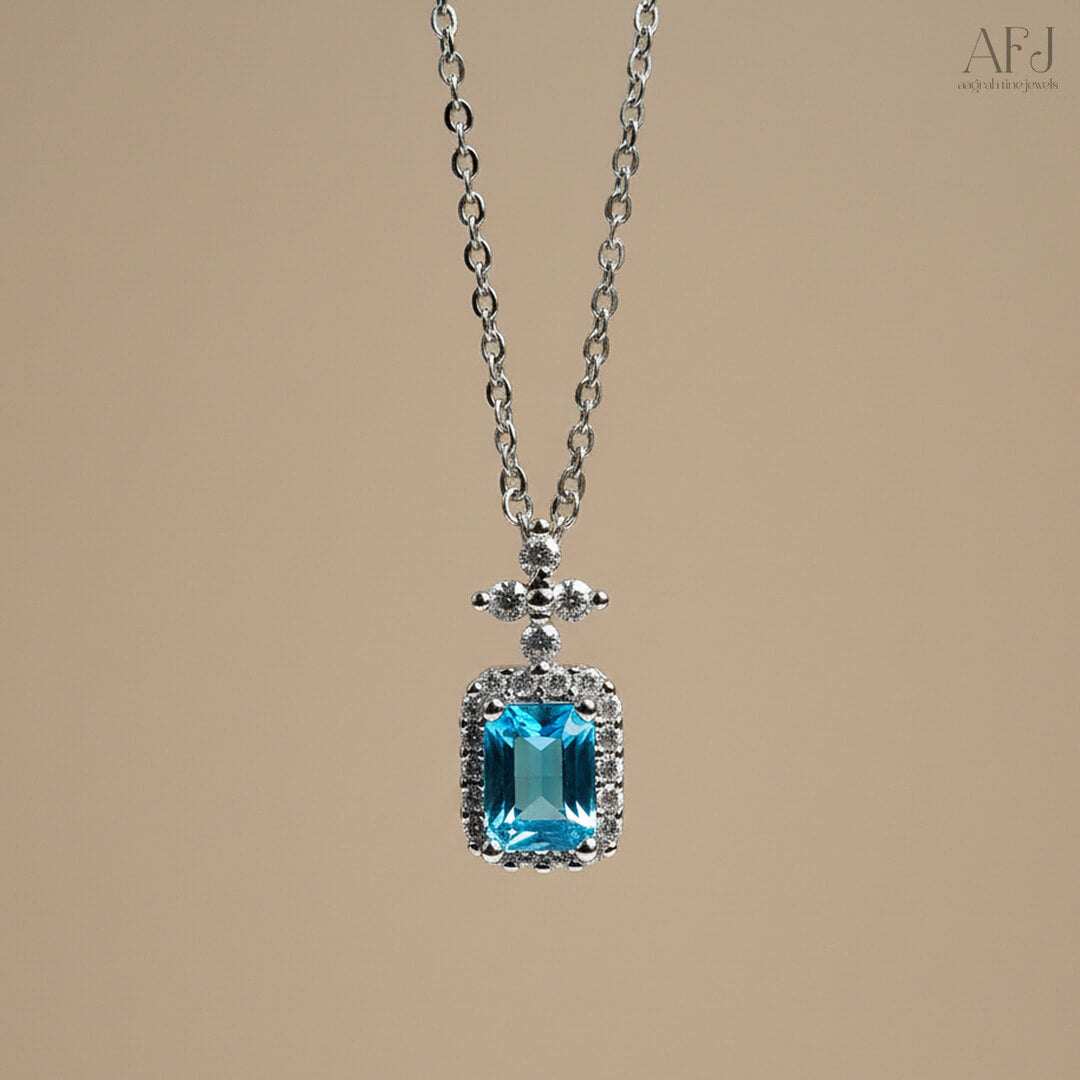 The Azure Solitaire Pendant Necklace