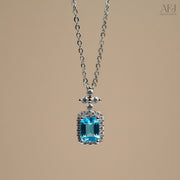 The Azure Solitaire Pendant Necklace