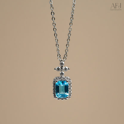 The Azure Solitaire Pendant Necklace