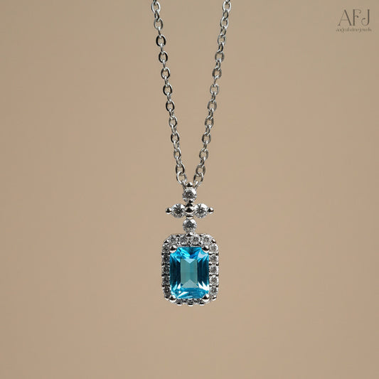 The Azure Solitaire Pendant Necklace