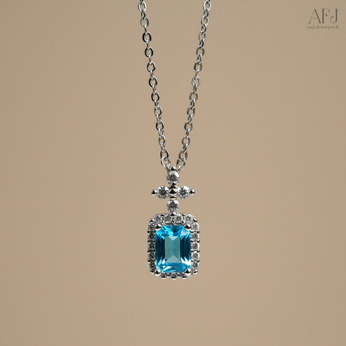The Azure Solitaire Pendant Necklace