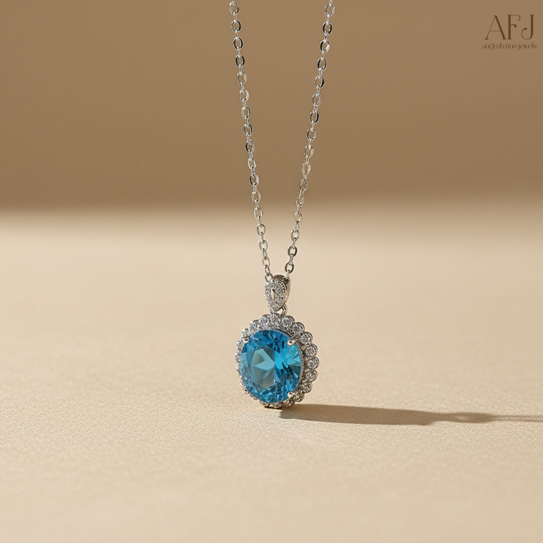The Azure Glow Round Pendant