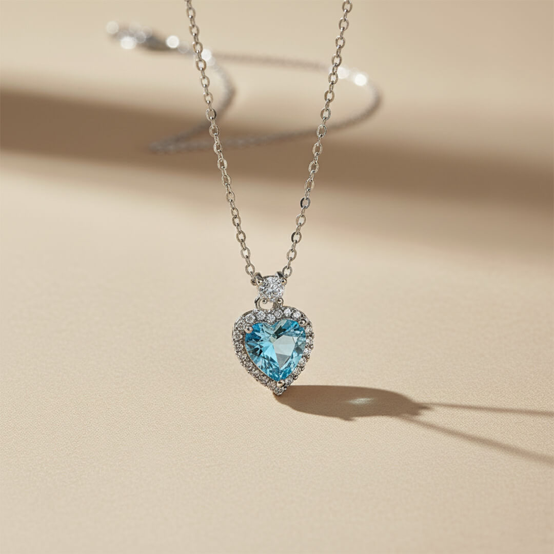 The Enchanted Blue Heart Pendant Necklace
