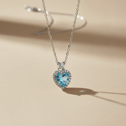 The Enchanted Blue Heart Pendant Necklace