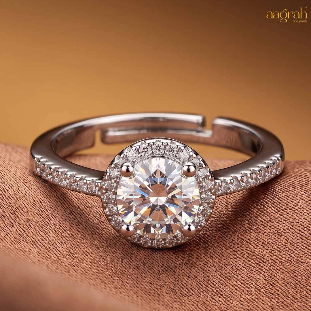 Celeste Halo Silver Ring