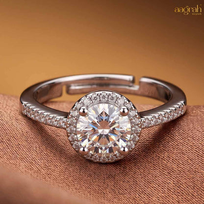Celeste Halo Silver Ring