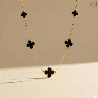 The Elegant Black Clover Jewellery Set