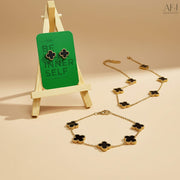 The Elegant Black Clover Jewellery Set