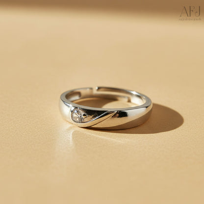 Silver-Plated Adjustable Heart Couple Rings