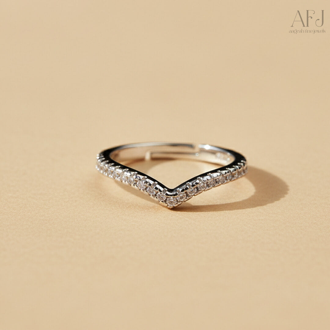 Celeste V-Shaped Korean Ring