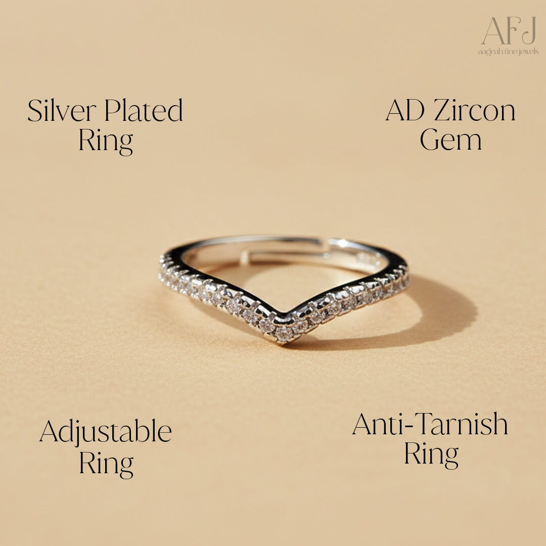 Celeste V-Shaped Korean Ring