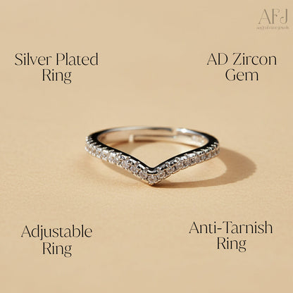 Celeste V-Shaped Korean Ring