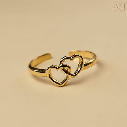 The Duo Heart Adjustable Ring