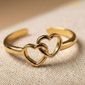 The Duo Heart Adjustable Ring
