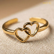 The Duo Heart Adjustable Ring