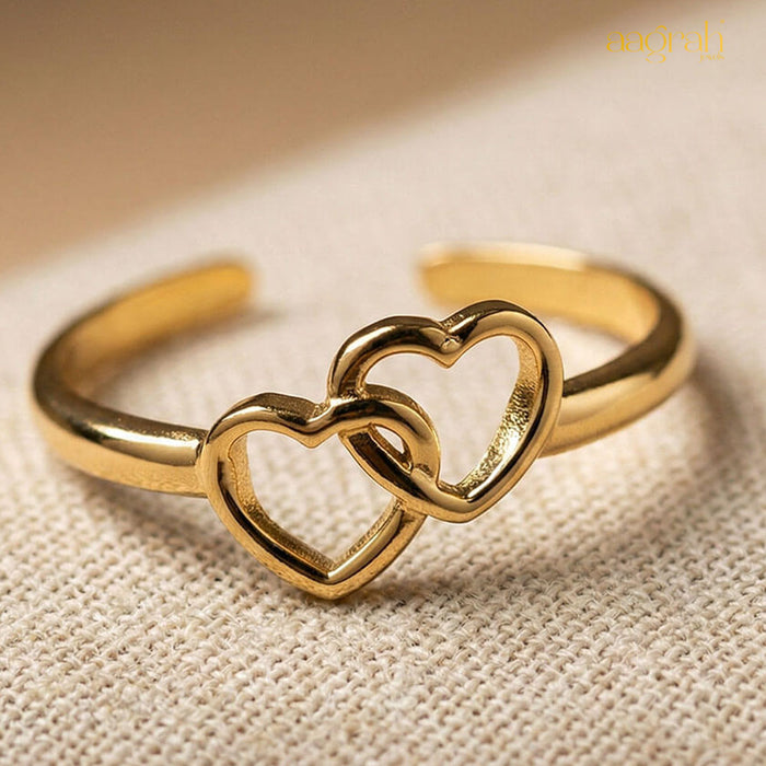 The Duo Heart Adjustable Ring