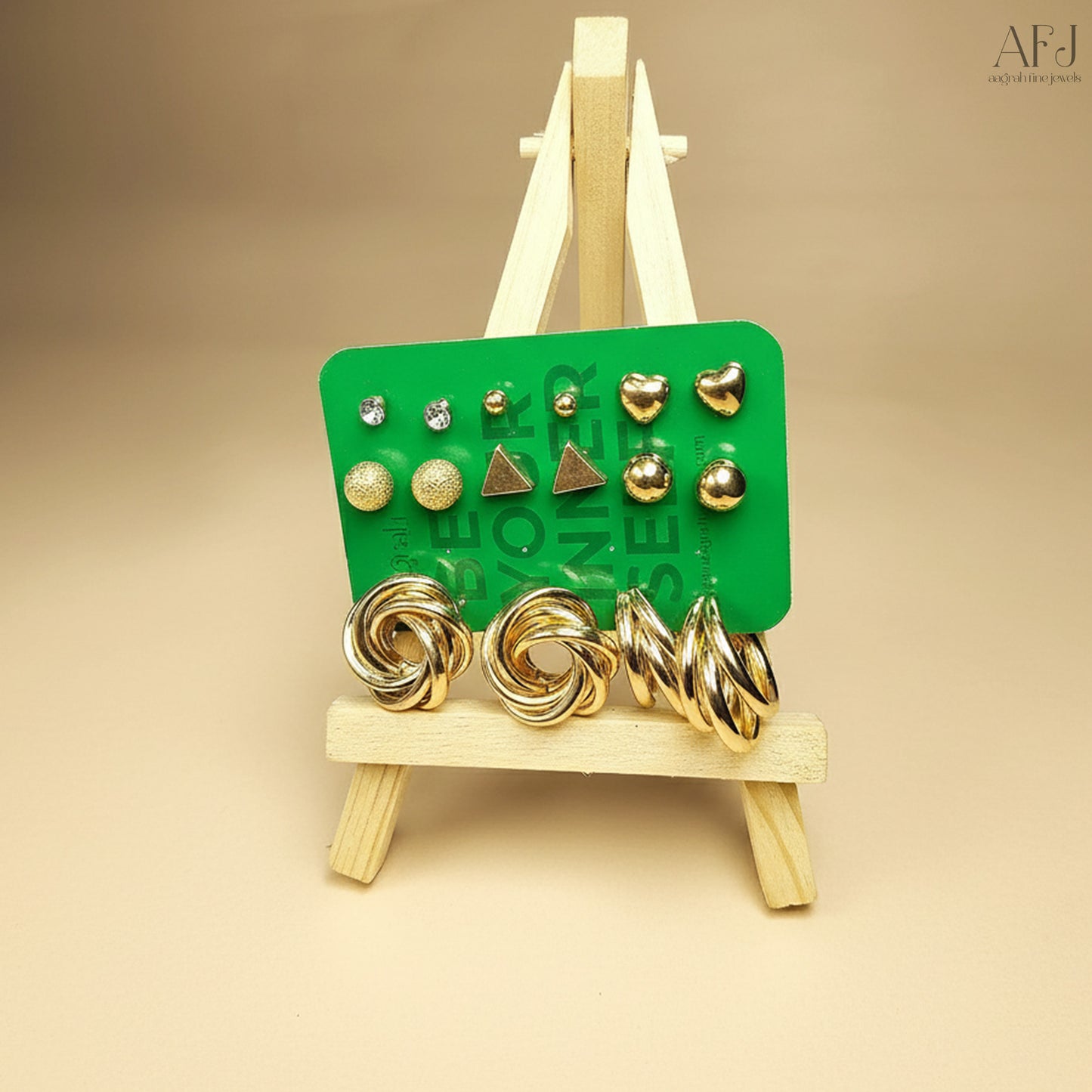 The Luxe 8-Pair Gold Plated Earring Set