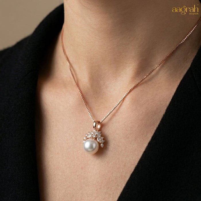 The Royal Pearl Crown Pendant Necklace